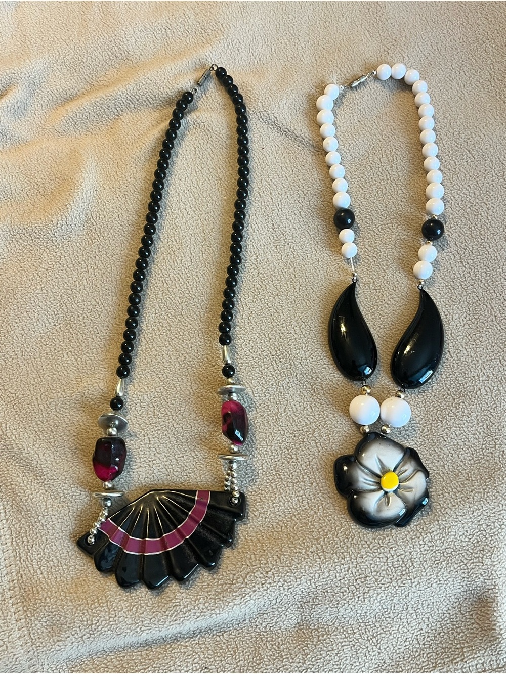 Vintage 80s-90s Resin Statement Necklace Bundle